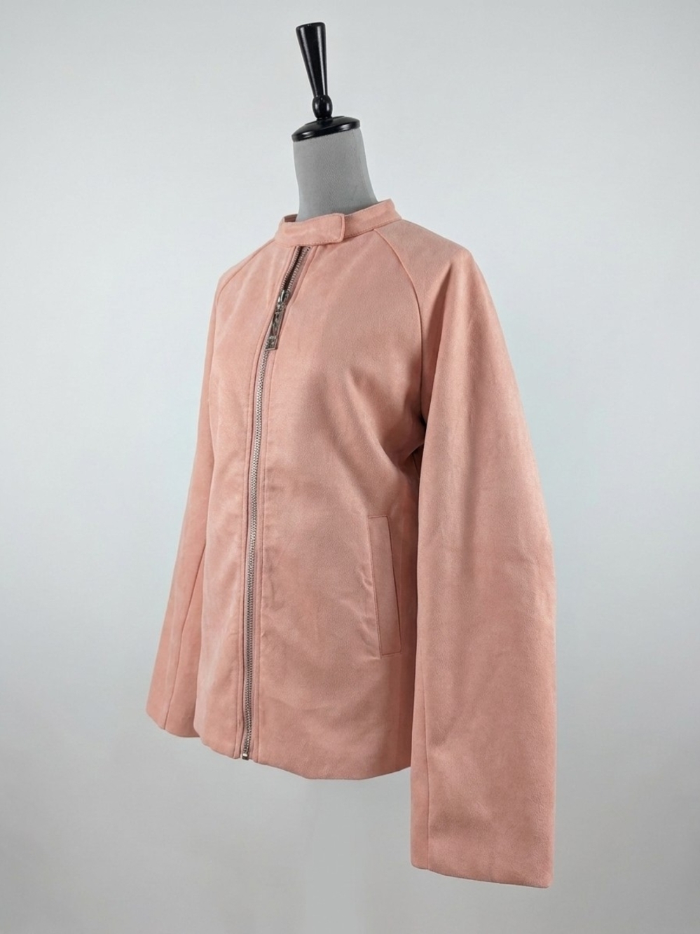 KiZN Blush Pink Faux Suede Moto Jacket Size XL NWT